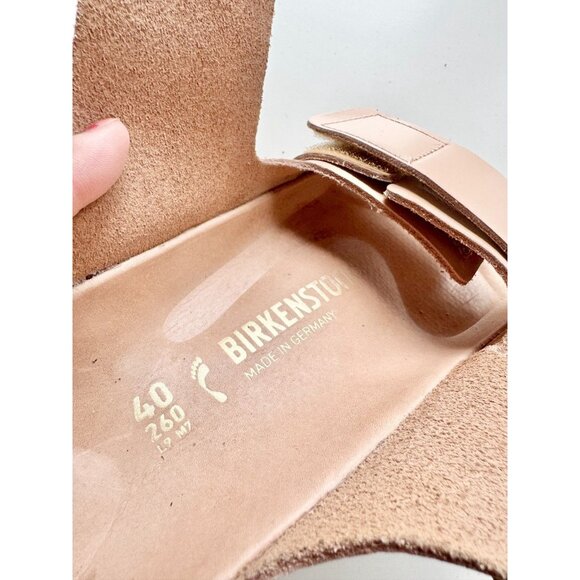 BIRKENSTOCK Uji New Beige beige Nubuck Double Strap Slides Sandals, Size 40 - Picture 14 of 16